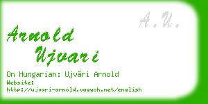 arnold ujvari business card